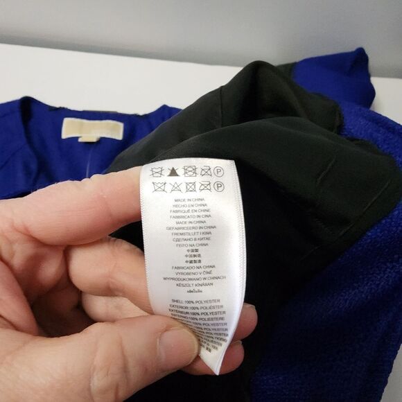 MICHAEL Michael Kors NEW AZURITE Moto Faux Leather Zip Jacket 4 See Photo 4 Wear - Picture 3 of 10